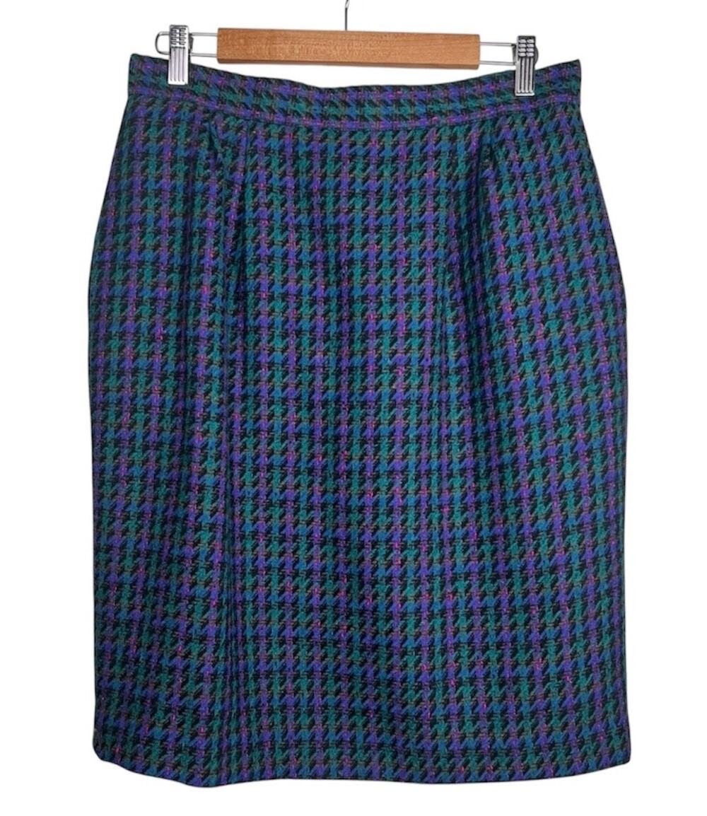 Amanda Smith Petites Vintage Houndstooth Pencil Skirt size 14